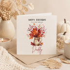 Personalised Autumn Theme Birthday Card for Daughter, Son, Brother, Sister, Friend etc