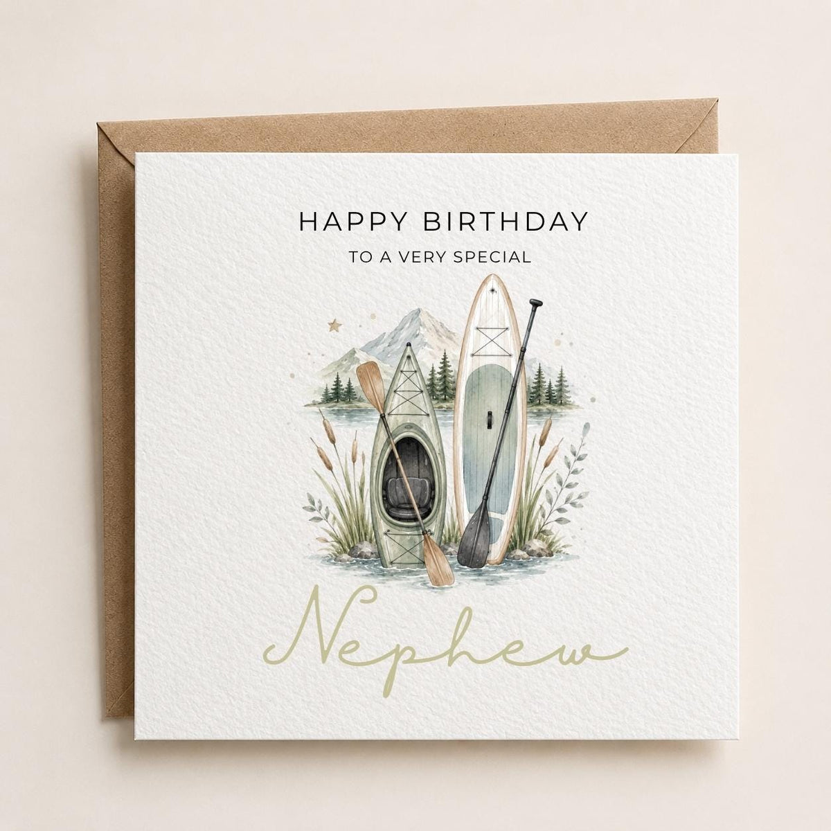 Personalised Kayaking Theme Birthday Card for Husband, Dad, Grandad, Son,  Uncle, Brother etc