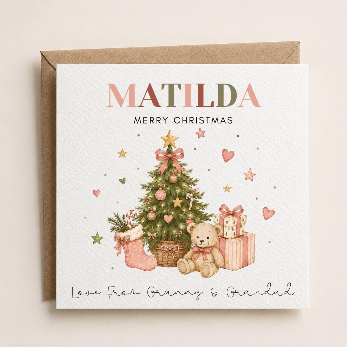 Personalised Christmas Card | For Children | Completely Customisable | Festive Children's Greetings Card