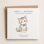 Personalised Cats Theme Birthday Card for Son, Grandson, Brother etc