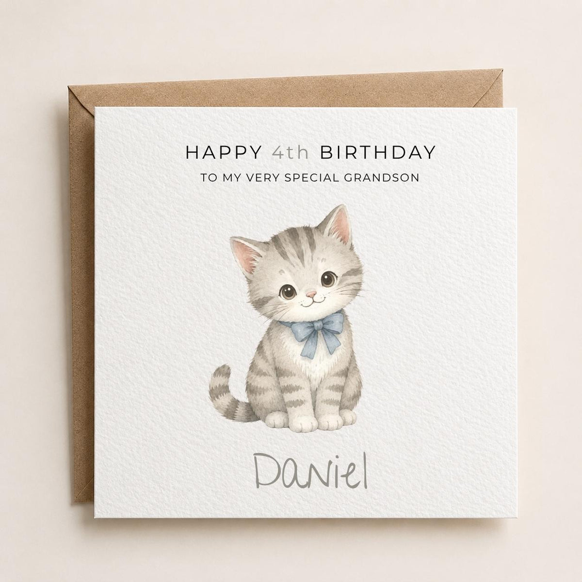 Personalised Cats Theme Birthday Card for Son, Grandson, Brother etc