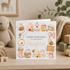 Personalised  Honey Bee Theme Birthday Card for Daughter, Granddaughter, Sister etc