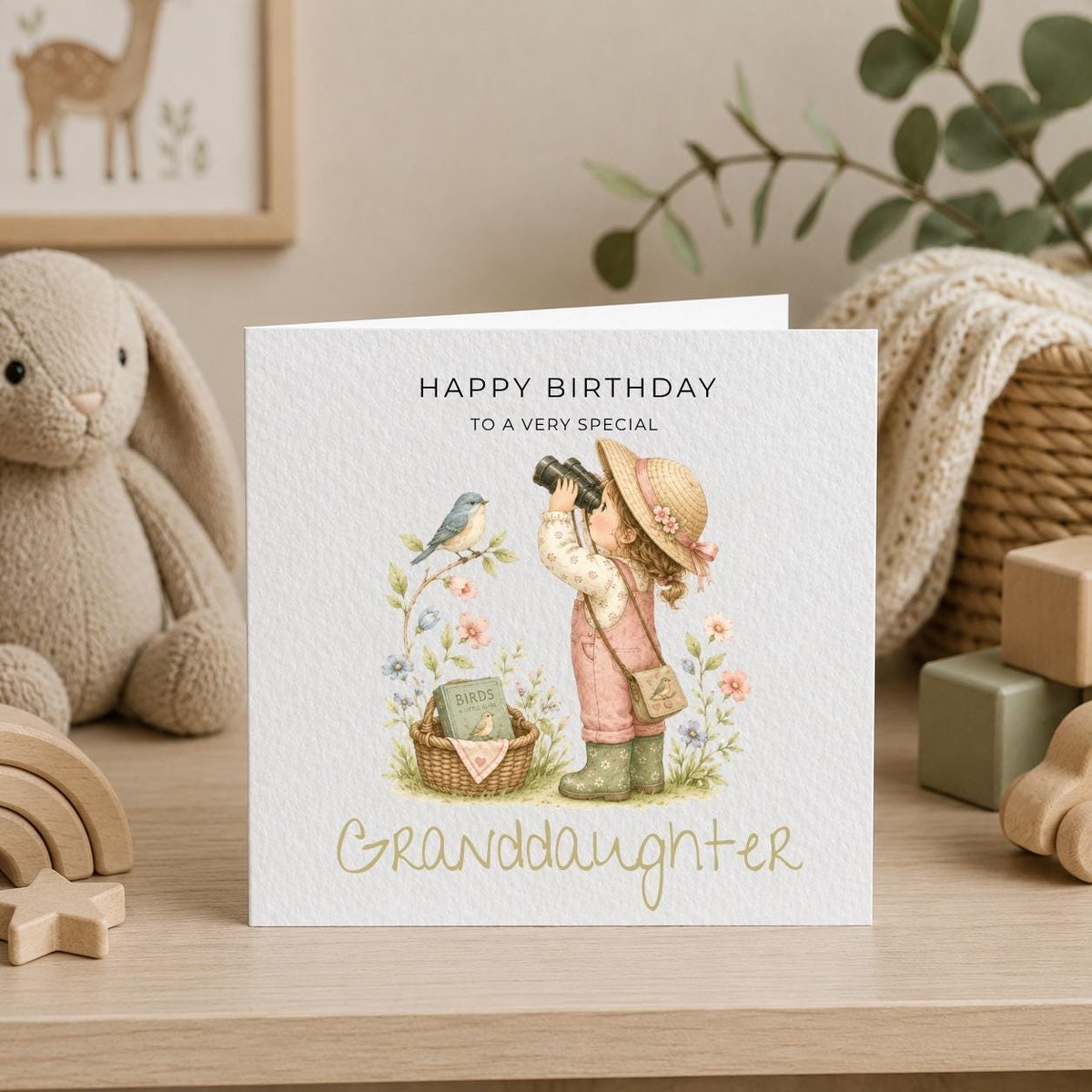 Personalised Birds Theme Birthday Card for Daughter, Granddaughter, Sister etc