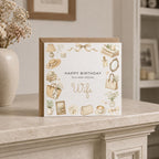 Personalised Neutral Theme Birthday Card for Wife, Mum, Grandma, Daughter, Auntie, Sister etc