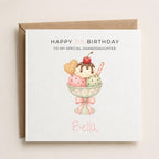 Personalised Icecream Theme Birthday Card for Daughter, Granddaughter, Sister etc