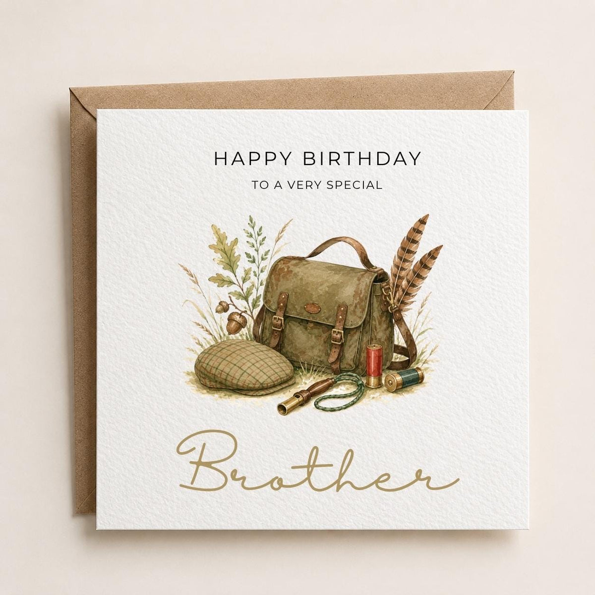 Personalised Gamekeeping Theme Birthday Card for Husband, Dad, Grandad, Son,  Uncle, Brother etc