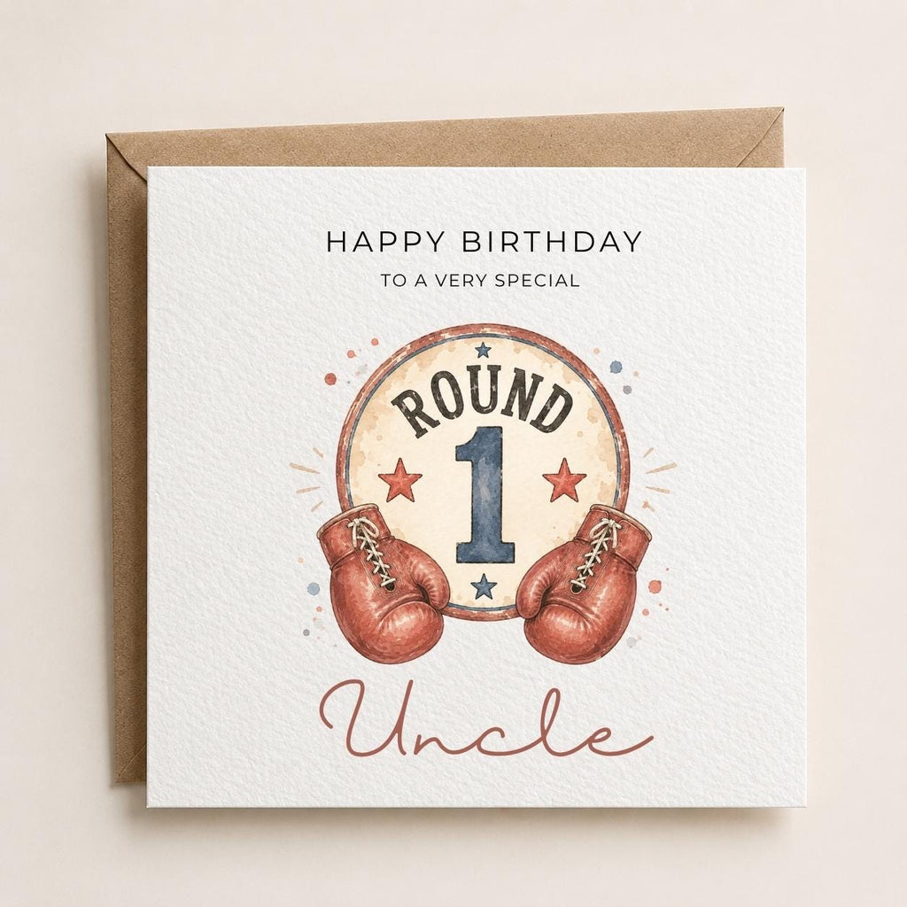 Personalised Boxing Theme Birthday Card for Husband, Dad, Grandad, Son,  Uncle, Brother etc