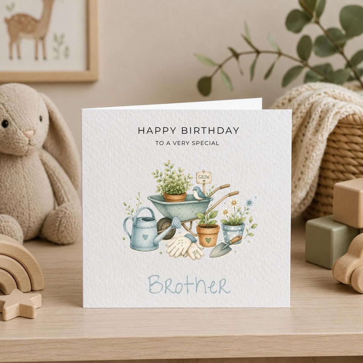 Personalised Gardening Theme Birthday Card for Son, Grandson, Brother etc