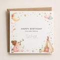 Personalised Stargazing Theme Birthday Card for Daughter, Granddaughter, Sister etc