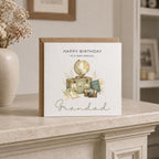 Personalised Travel Theme Birthday Card for Husband, Dad, Grandad, Son,  Uncle, Brother etc