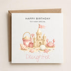 Personalised Seaside Theme Birthday Card for Daughter, Granddaughter, Sister etc
