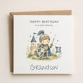 Personalised Knight Theme Birthday Card for Son, Grandson, Brother etc