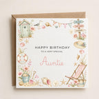 Personalised Beach Theme Birthday Card for Wife, Mum, Grandma, Daughter, Auntie, Sister etc