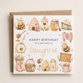 Personalised  Honey Bee Theme Birthday Card for Daughter, Granddaughter, Sister etc