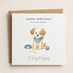 Personalised Dog Theme Birthday Card for Son, Grandson, Brother etc