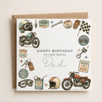 Personalised Motorbike Theme Birthday Card for Husband, Dad, Grandad, Son,  Uncle, Brother etc