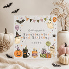 Personalised Halloween Birthday Card, Any Age, Any Name.