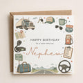 Personalised Trucker Birthday Card for Nephew, Vintage Style Greeting, UK Printed