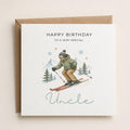 Personalised Skiing Theme Birthday Card for Husband, Dad, Grandad, Son,  Uncle, Brother etc