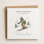 Personalised Skiing Theme Birthday Card for Husband, Dad, Grandad, Son,  Uncle, Brother etc