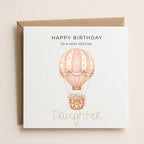 Personalised Hot Air Balloon Theme Birthday Card for Daughter, Granddaughter, Sister etc