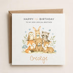 Personalised Woodland Theme Birthday Card for Son, Grandson, Brother etc