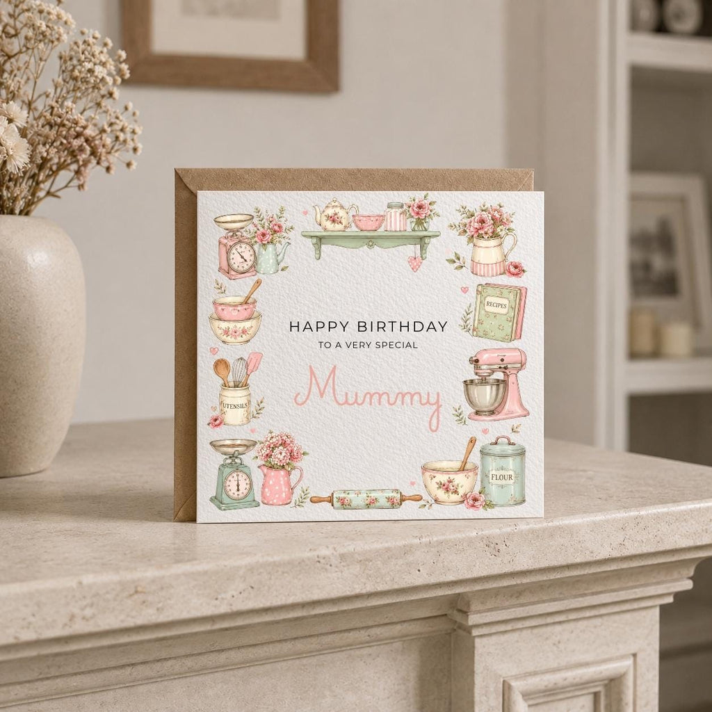 Personalised Baking Theme Birthday Card for Wife, Mum, Grandma, Daughter, Auntie, Sister etc