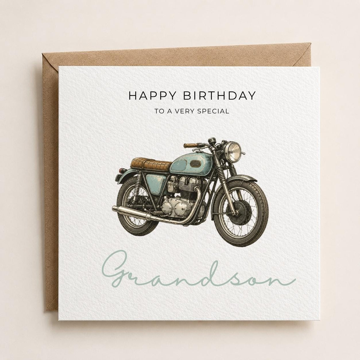 Personalised Motorbike Theme Birthday Card for Husband, Dad, Grandad, Son,  Uncle, Brother etc