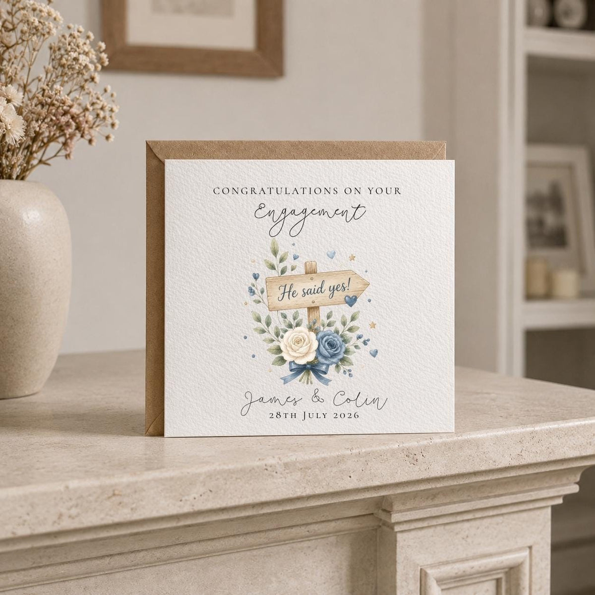 Personalised For Him Engagement Card