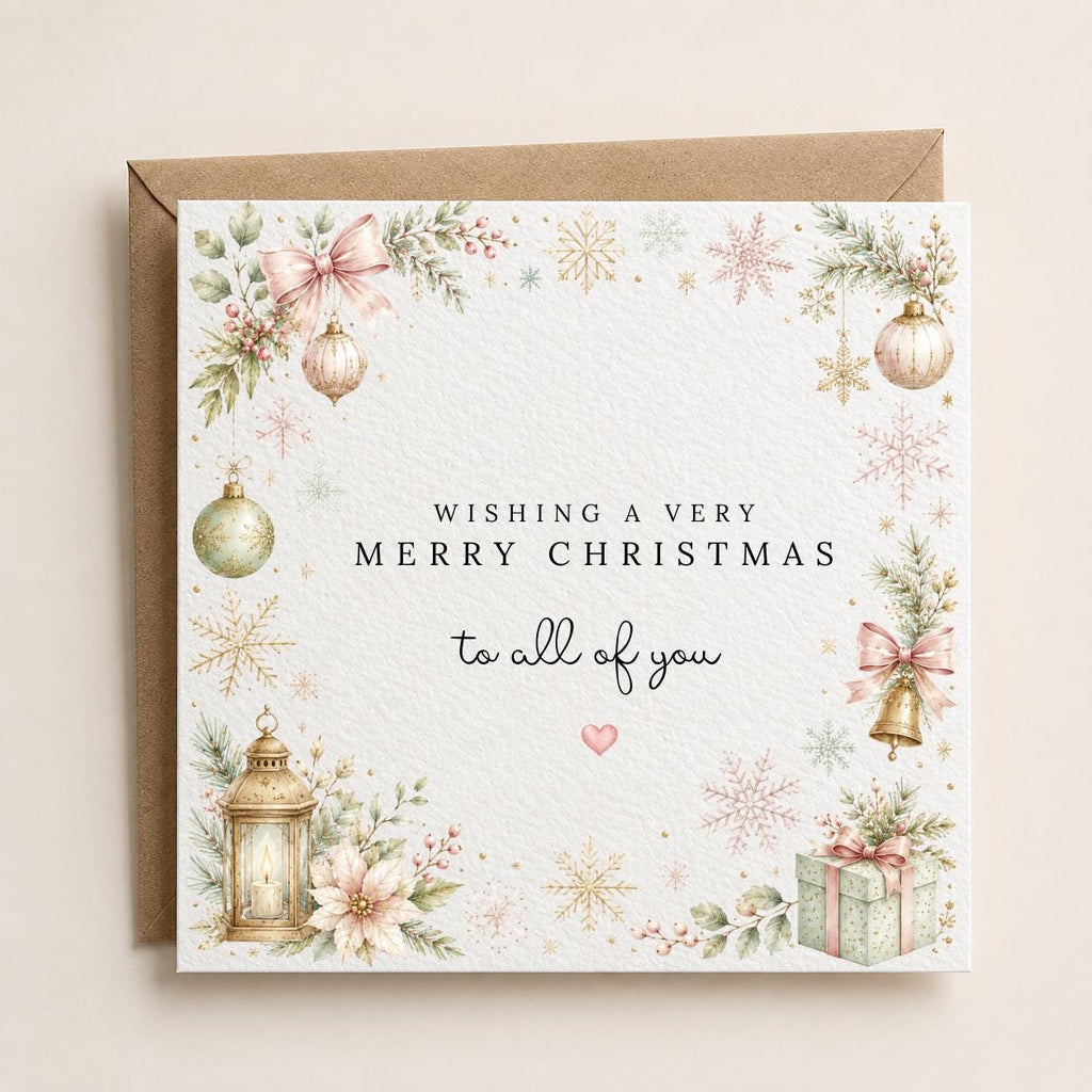 Personalised Christmas Card | Vintage Festive Greeting | Luxury Xmas Keepsake | Completely Customisable | Pretty Christmas