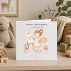 Personalised Arts / Painting Theme Birthday Card for Daughter, Granddaughter, Sister etc