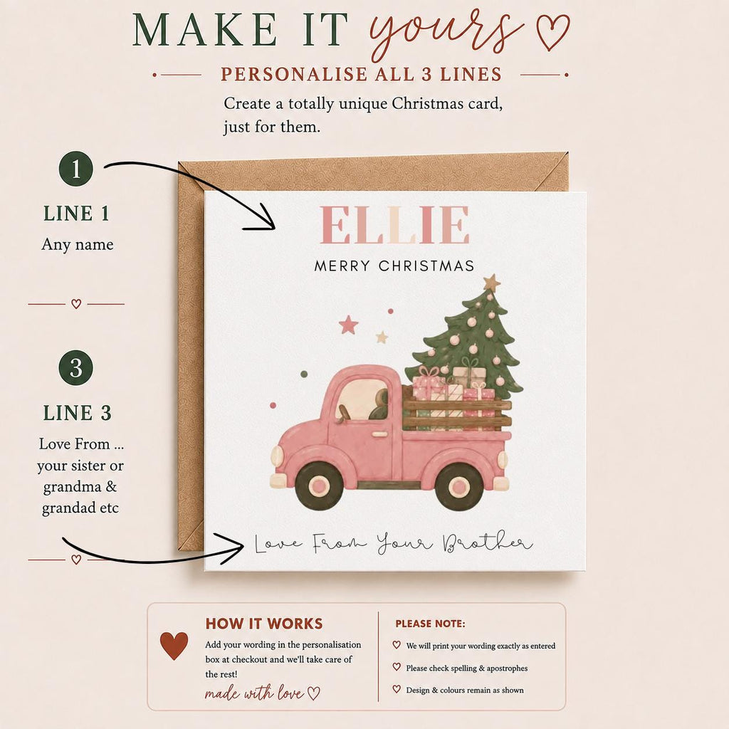 Personalised Christmas Card | For Children | Completely Customisable | Festive Children's Greetings Card