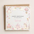 Personalised Unicorn Theme Birthday Card for Daughter, Granddaughter, Sister etc
