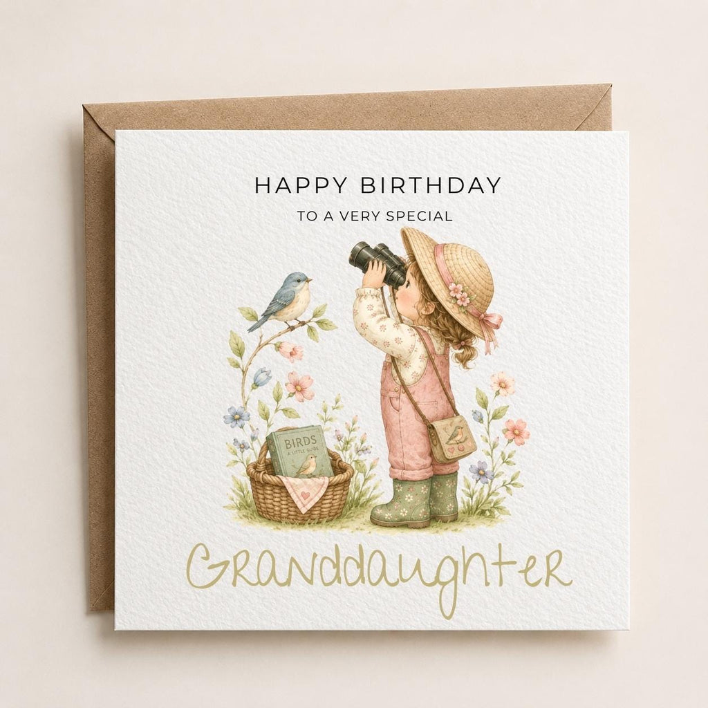 Personalised Birds Theme Birthday Card for Daughter, Granddaughter, Sister etc