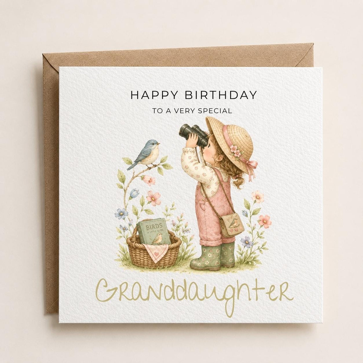 Personalised Birds Theme Birthday Card for Daughter, Granddaughter, Sister etc