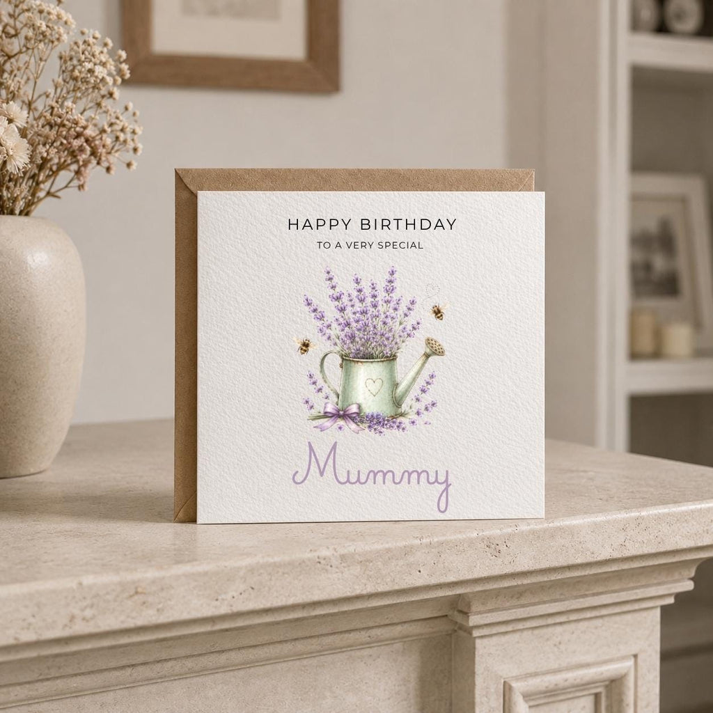 Personalised Lavender Theme Birthday Card for Wife, Mum, Grandma, Daughter, Auntie, Sister etc
