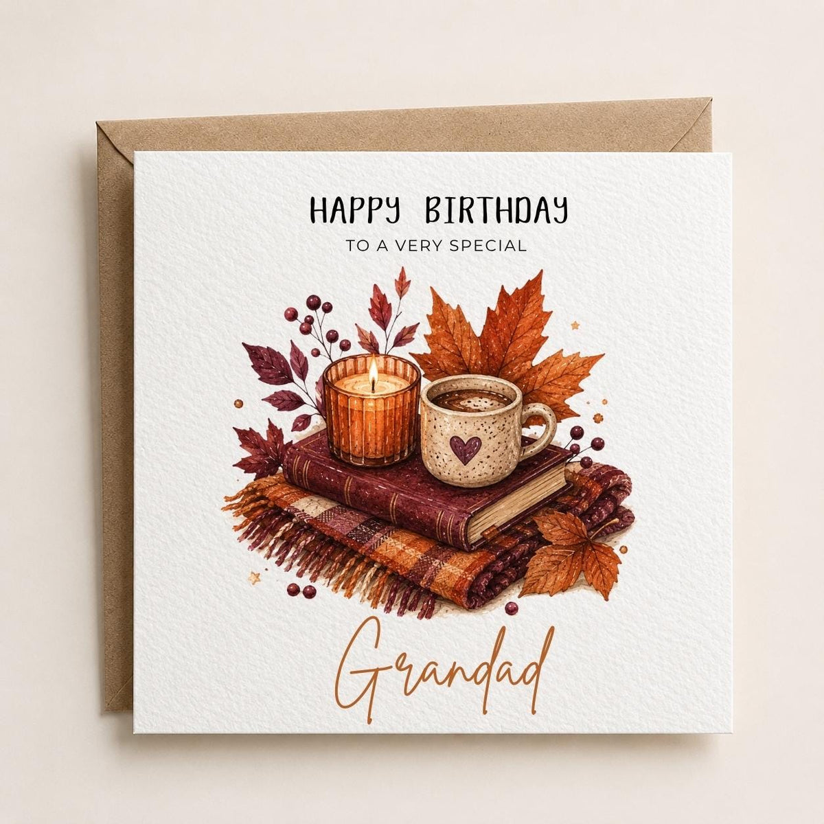 Personalised Autumn Theme Birthday Card for Son, Daughter, Brother, Sister etc