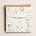 Personalised Jungle Theme Birthday Card for Son, Grandson, Brother etc