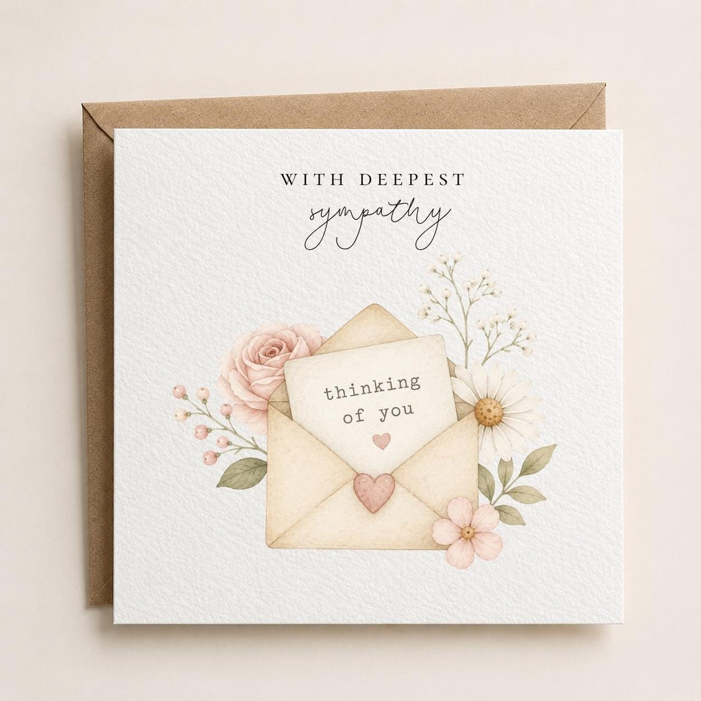Sympathy Card: Thinking of You Greeting, Floral Design