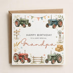 Personalised Tractor Theme Birthday Card for Husband, Dad, Grandad, Son,  Uncle, Brother etc