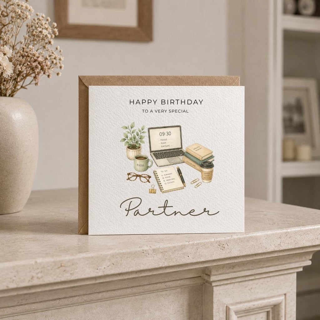 Personalised Office Theme Birthday Card for Husband, Dad, Grandad, Son,  Uncle, Brother etc