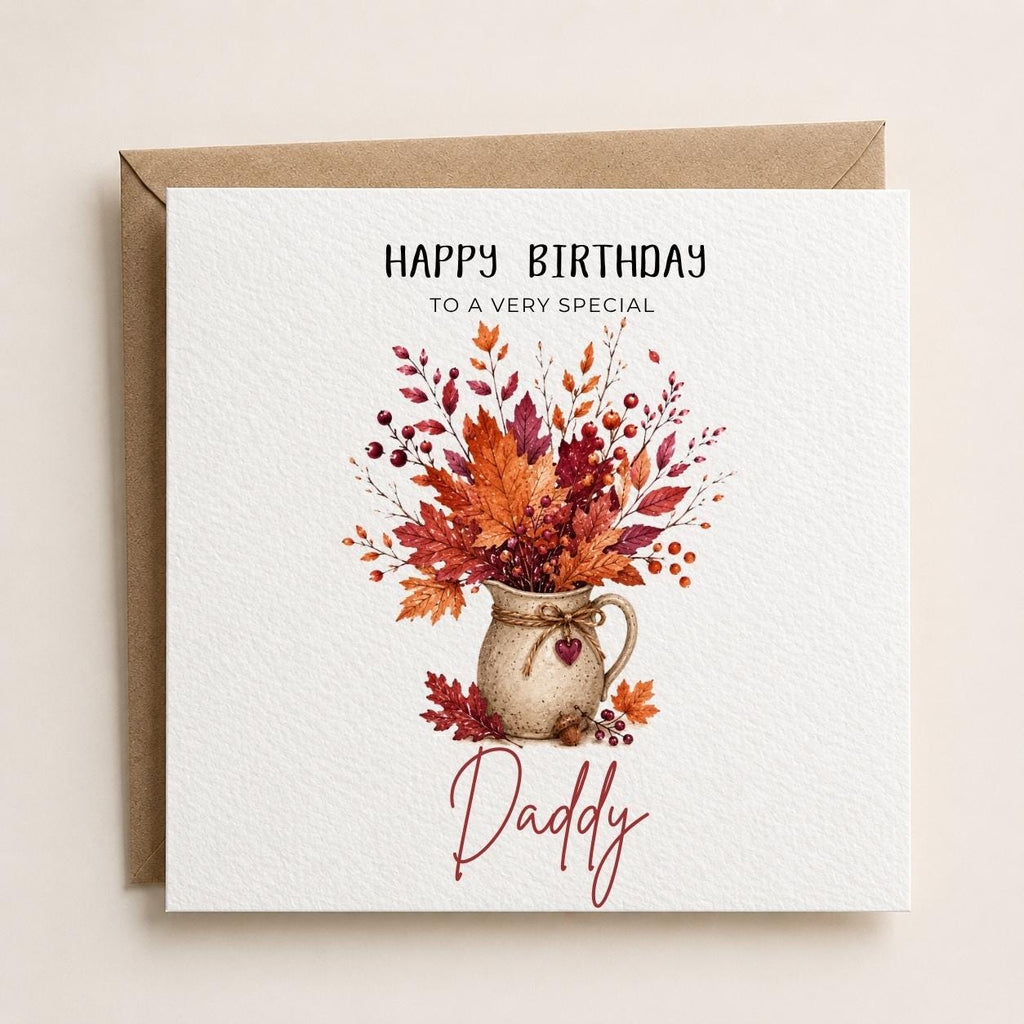 Personalised Autumn Theme Birthday Card for Daughter, Son, Brother, Sister, Friend etc