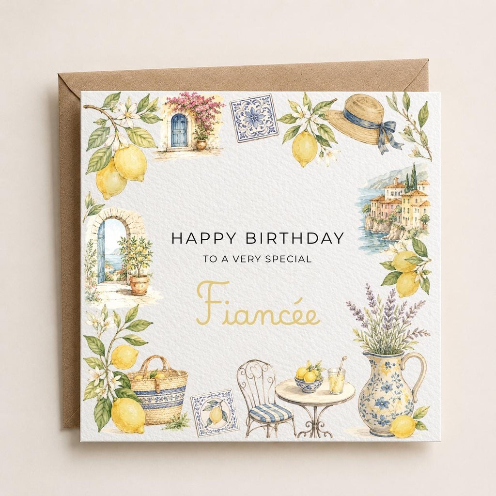 Personalised Lemons Theme Birthday Card for Wife, Mum, Grandma, Daughter, Auntie, Sister etc