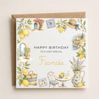 Personalised Lemons Theme Birthday Card for Wife, Mum, Grandma, Daughter, Auntie, Sister etc