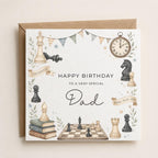 Personalised Chess Theme Birthday Card for Husband, Dad, Grandad, Son,  Uncle, Brother etc