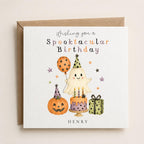 Personalised Halloween Birthday Card, Any Age, Any Name.