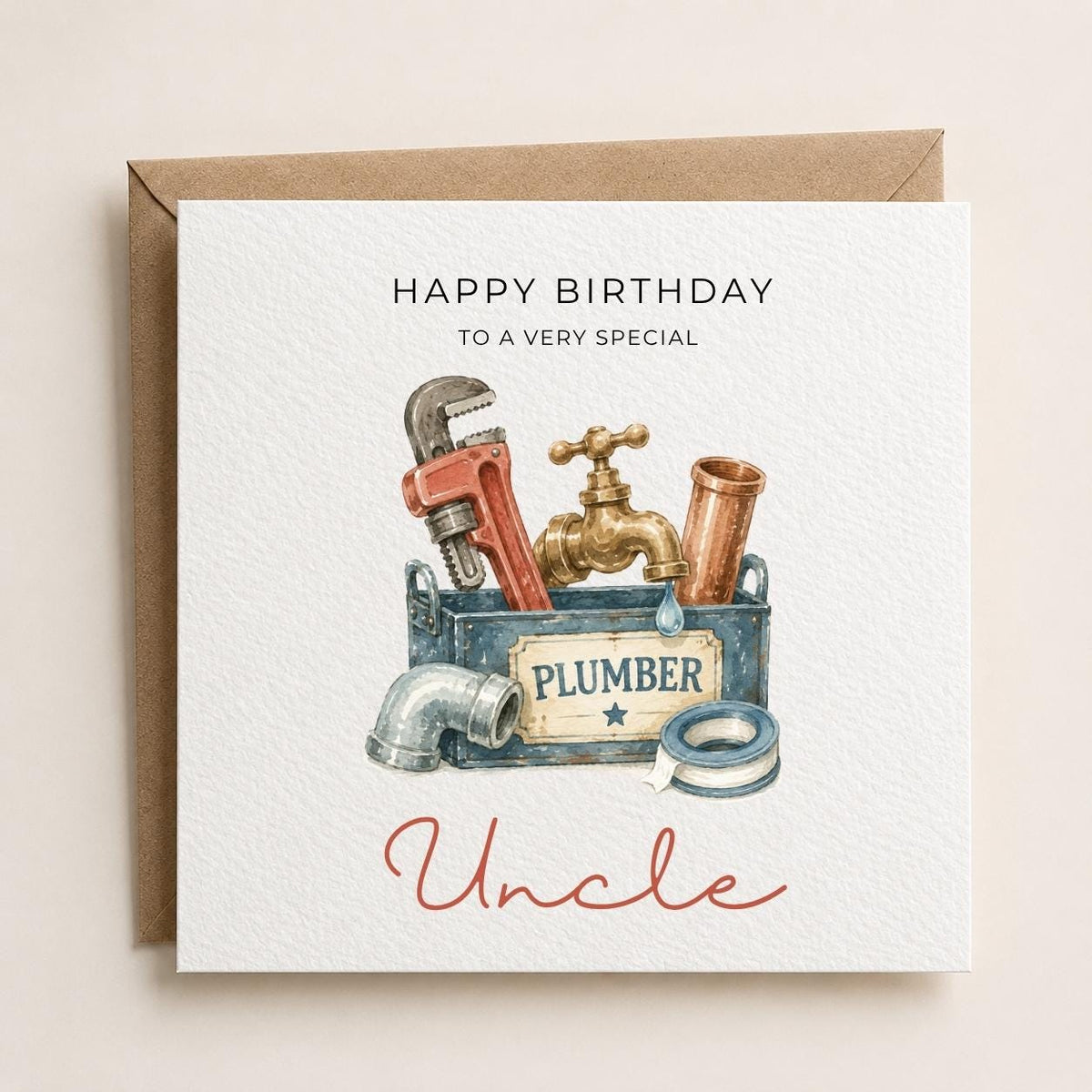 Personalised Plumber Theme Birthday Card for Husband, Dad, Grandad, Son,  Uncle, Brother etc