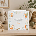 Personalised Foxes Theme Birthday Card for Son, Grandson, Brother etc
