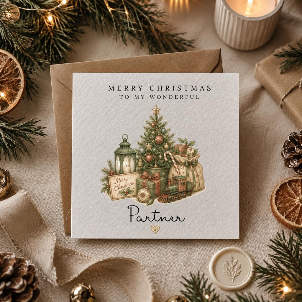 Personalised Christmas Card | Vintage Festive Greeting | Luxury Xmas Keepsake | Completely Customisable | Nostalgic Christmas