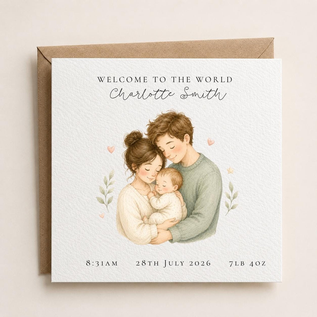 Personalised Mum & Dad New Baby Card